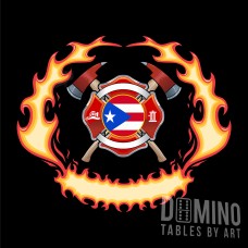 T071 Flaming Firefighter Shield and PR Flag